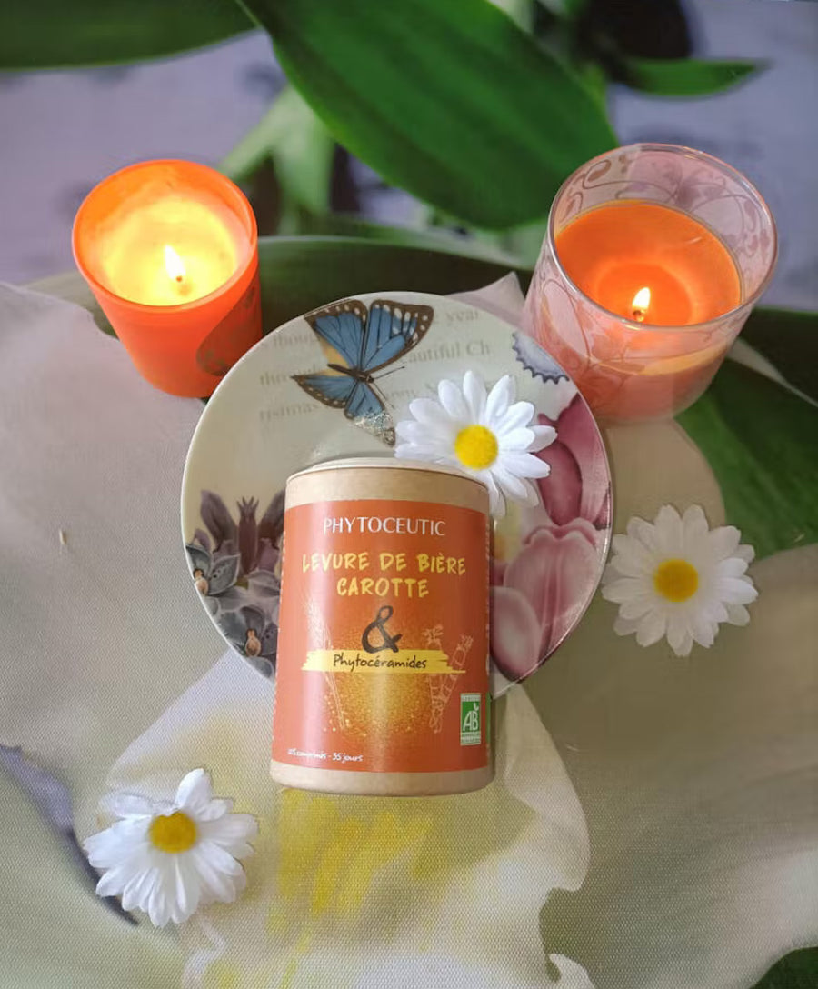 Levure de bière fleurs et bougies