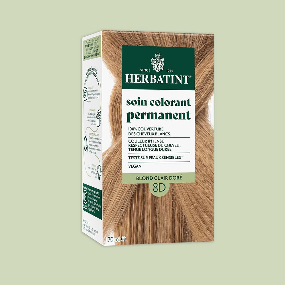 Coloration blond clair doré - Herbatint 8D