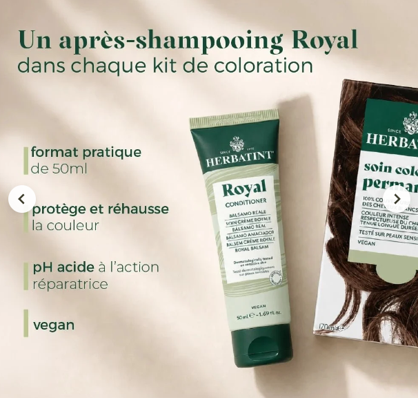 Après-shampooing Royal Herbatint inclus dans chaque kit de coloration